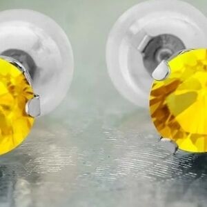 Elegant Yellow Stud Earrings